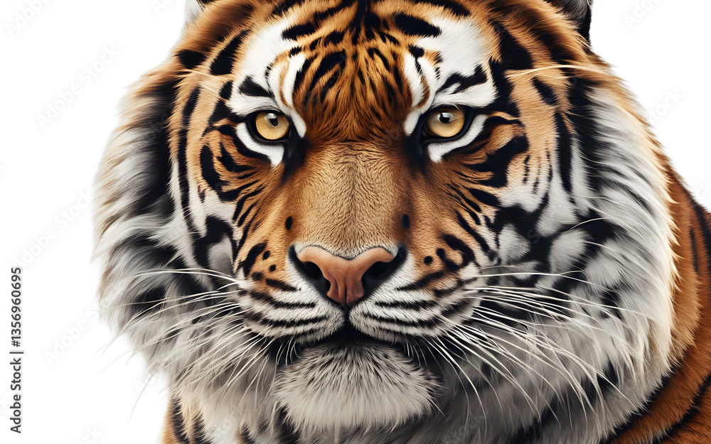 Poster Tiger isolated on a empty plain background