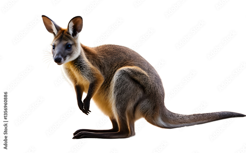 Poster Wallaby isolated on a empty plain background