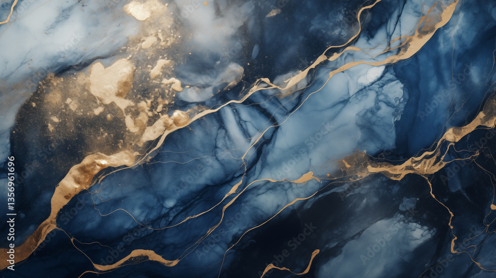 Poster  Marble effect background. Fluid art texture. Backdrop with abstract mixing paint effect. Mixed paints for interior poster.