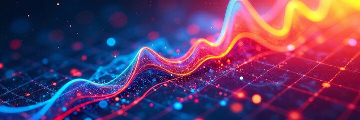 Abstract geometric chart lines with colorful gradients, vector, gradients, lines