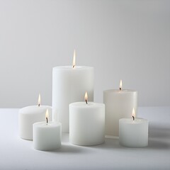 creative beautiful candles background, copy space for for use in meditation; and peace of mind concept


