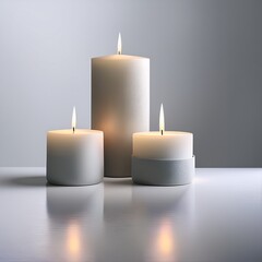 creative beautiful candles background, copy space for for use in meditation; and peace of mind concept

