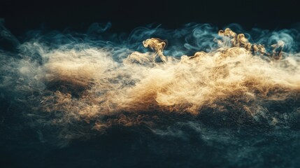 Obraz premium Abstract smoke patterns, dramatic lighting, studio shot, background element, for digital design projects