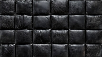 Black leather quilted texture background.
