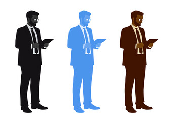 人物　メモを取る男性