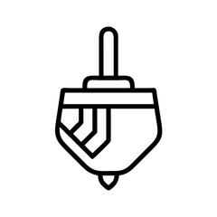 Obraz premium Dreidel outline illustration representing Hanukkah tradition 