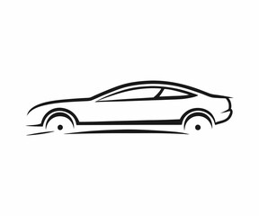 Stylish Line Art Illustration of a Modern Sedan