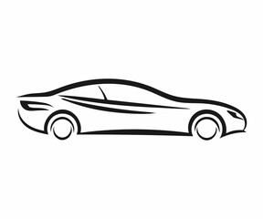 Naklejka premium Stylish Line Art Illustration of a Modern Sedan