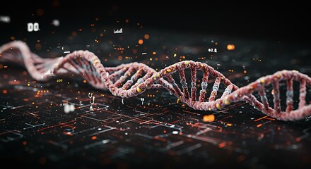 Futuristic DNA Strand in Digital Cyberspace, DNA and Heartbeat Connection, Nano-Technology Manipulating DNA, Doctor Using Holographic DNA Scanner, DNA Data Network in Futuristic Science
