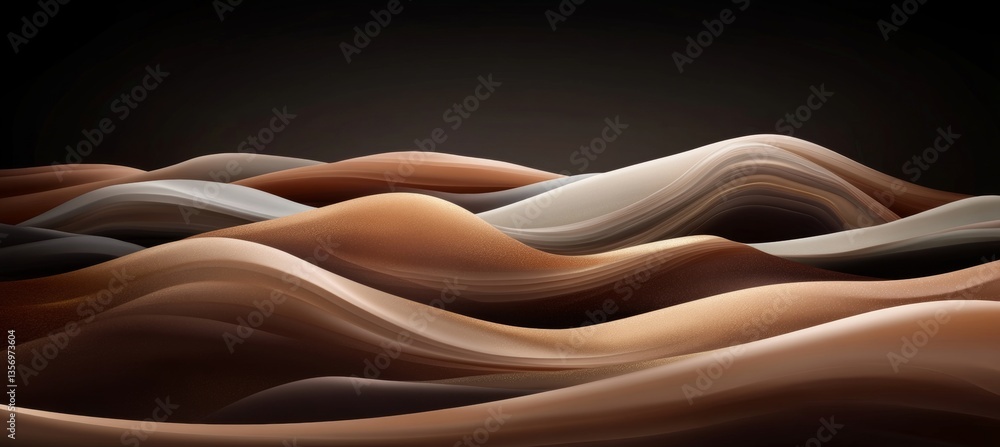 Poster abstract golden waves vector art background with an undulating surface and vivid colors