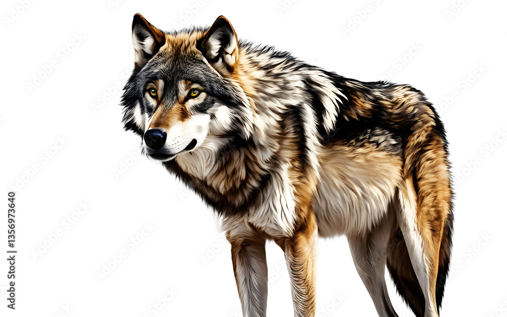 Poster wolf isolated on a empty plain background