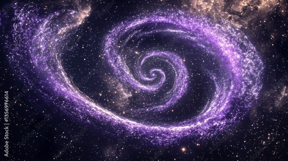 Wall mural captivating view of a purple nebula against a backdrop of stars.