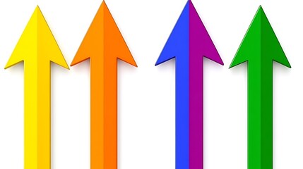 Four colorful arrows pointing upwards.