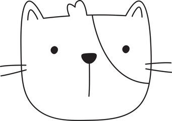 Simple Cat Face Sketch