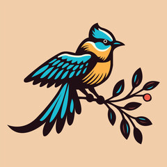 Colorful Bird Vector Illustration – Modern Digital Art Design