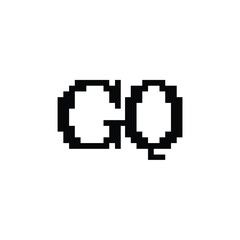 Obraz premium GQ monogram logo design letter text name symbol monochrome logotype alphabet character simple logo