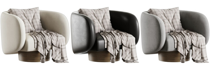 Armchair on white background, Interior element