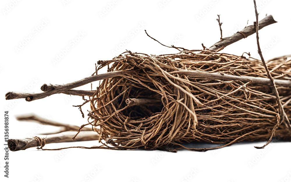 Aufkleber Bundle of twigs tied together with twine, isolated on a empty plain background