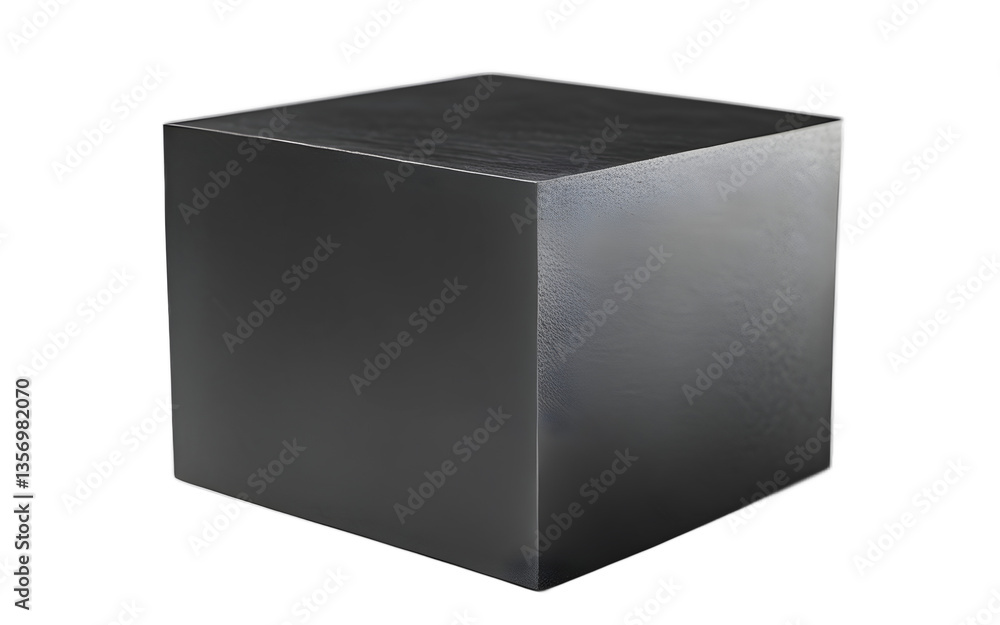 Aufkleber Carbon graphite block with a matte black, powdery surface, isolated on a empty plain background
