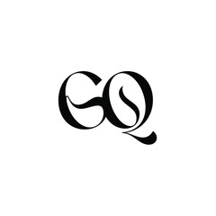 GQ monogram logo design letter text name symbol monochrome logotype alphabet character simple logo