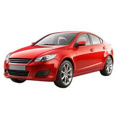 Naklejka premium Red sports car with white background