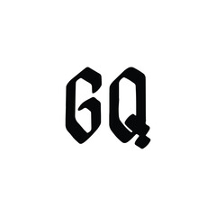 GQ monogram logo design letter text name symbol monochrome logotype alphabet character simple logo