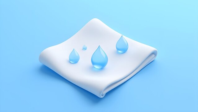 Water drops and symbol of cleanliness