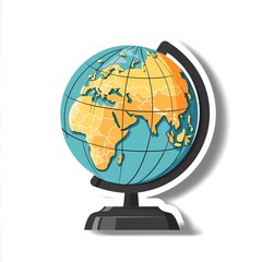 globe on white background