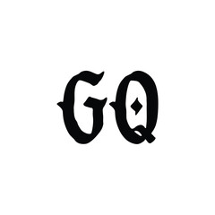 GQ monogram logo design letter text name symbol monochrome logotype alphabet character simple logo