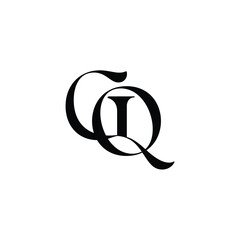 GQ monogram logo design letter text name symbol monochrome logotype alphabet character simple logo