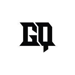 Obraz premium GQ monogram logo design letter text name symbol monochrome logotype alphabet character simple logo