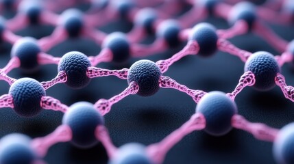 Microscopic network of interconnected spheres and bonds