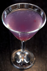Close up of drink on black background