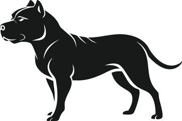 Powerful Silhouette of a Pit Bull Dog