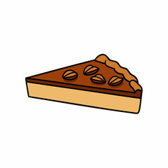 A delicious vector design of a slice of pecan pie