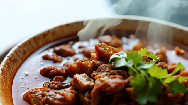 Delicious Spicy Stew in a Bowl Ready to Eat Hot and Savory Food Dish