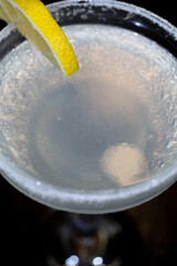 martini up close and with lemon