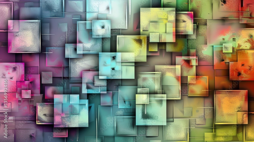 Poster colorful abstract background with a geometric pattern. the background is made up of many small squar
