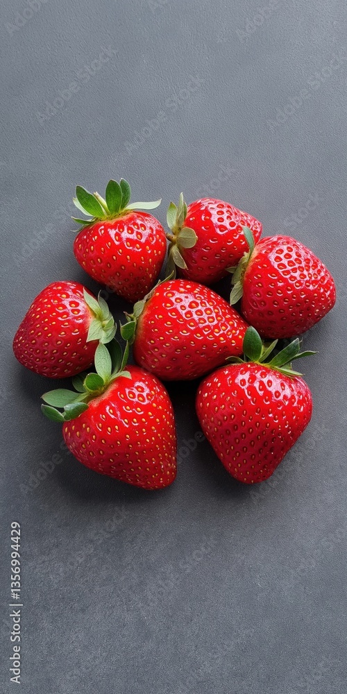 Aufkleber a close up of a bunch of red strawberries. the strawberries are arranged in a way that they look lik
