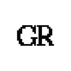 Obraz premium GR monogram logo design letter text name symbol monochrome logotype alphabet character simple logo