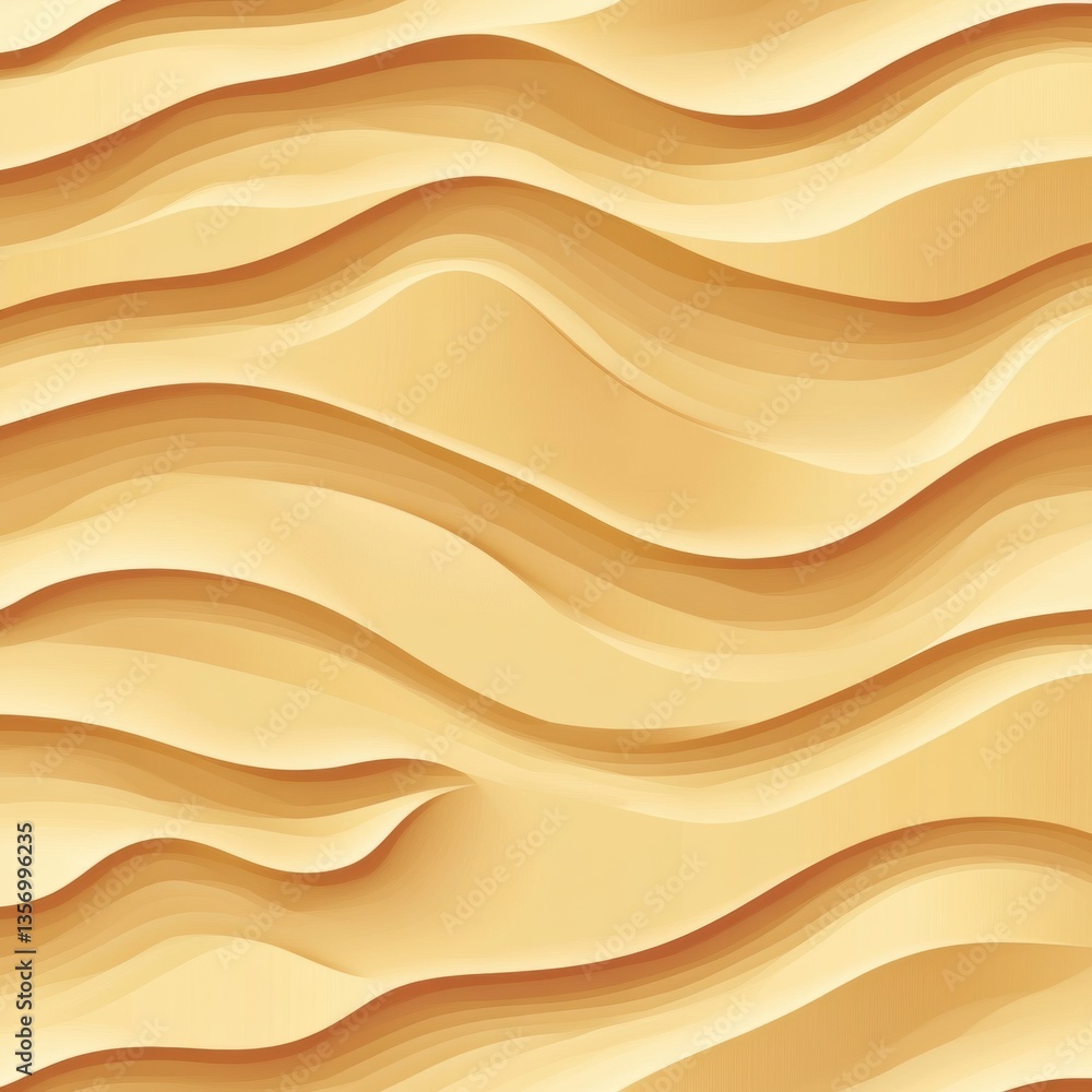 Poster seamless desert sand dune pattern with soft wave-like textures and warm golden tones for natural org