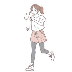 ランニングしている若い女性