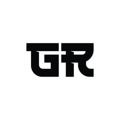 GR monogram logo design letter text name symbol monochrome logotype alphabet character simple logo
