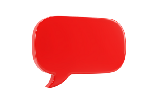 Red Speech Bubble Icon Communication Graphic isolated on transparent background