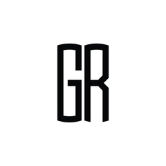 GR monogram logo design letter text name symbol monochrome logotype alphabet character simple logo