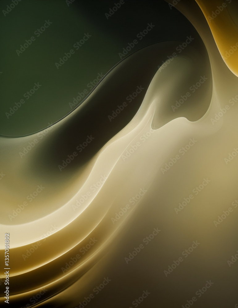 Wall mural abstract background vector illustration - abstract dark brown and green background with waves - gene