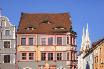 Fototapeta premium Historical architecture of Görlitz , Old Town Hall Pharmacy, upper Lusatia, Saxony - Germany