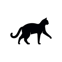 Cat silhouette vector logo icon. Black cat silhouette illustration isolated kitten pet cartoon icon
