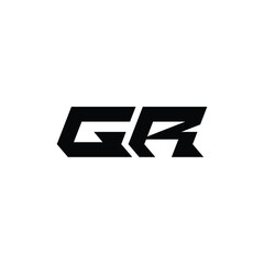 GR monogram logo design letter text name symbol monochrome logotype alphabet character simple logo