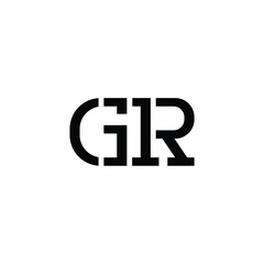 GR monogram logo design letter text name symbol monochrome logotype alphabet character simple logo